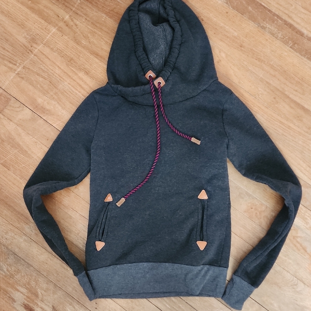 Women's Charcoal Hoodie Sweatshirt Large Juniors